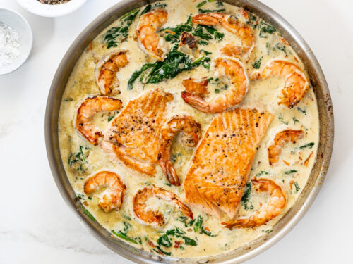 Creamy Salmon and Shrimp Alfredo Recipe